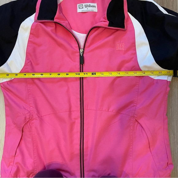 Wilson Women's Vibrant Pink and Black Windbreaker Jacket S‎ - Picture 5 of 9